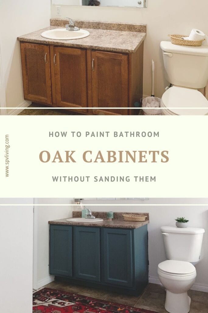 How to paint Bathroom oak cabinets without sanding