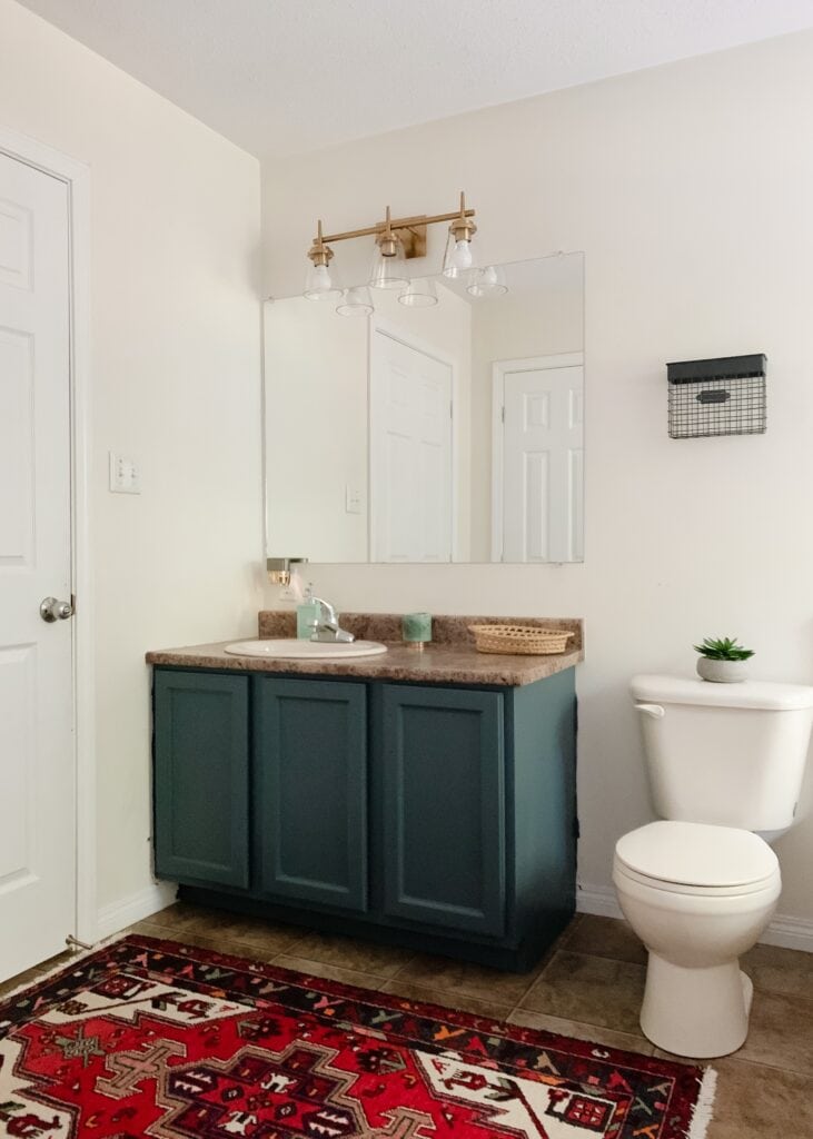 bathroom color ideas with oak cabinets