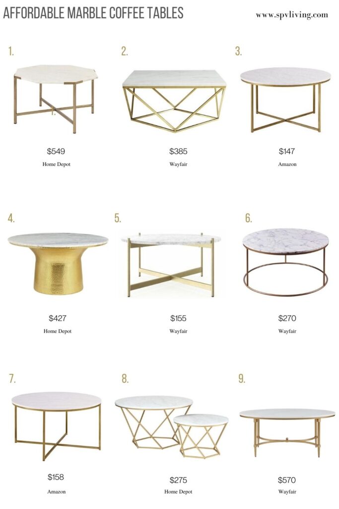 9 Affordable Marble Coffee Tables 