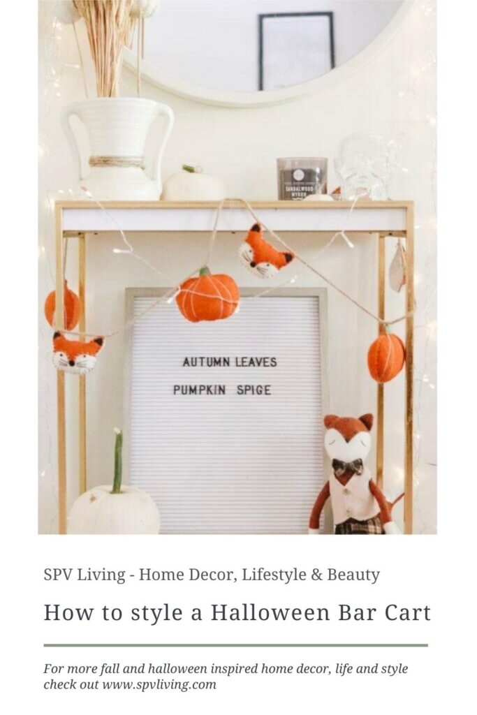 how to style a halloween bar cart