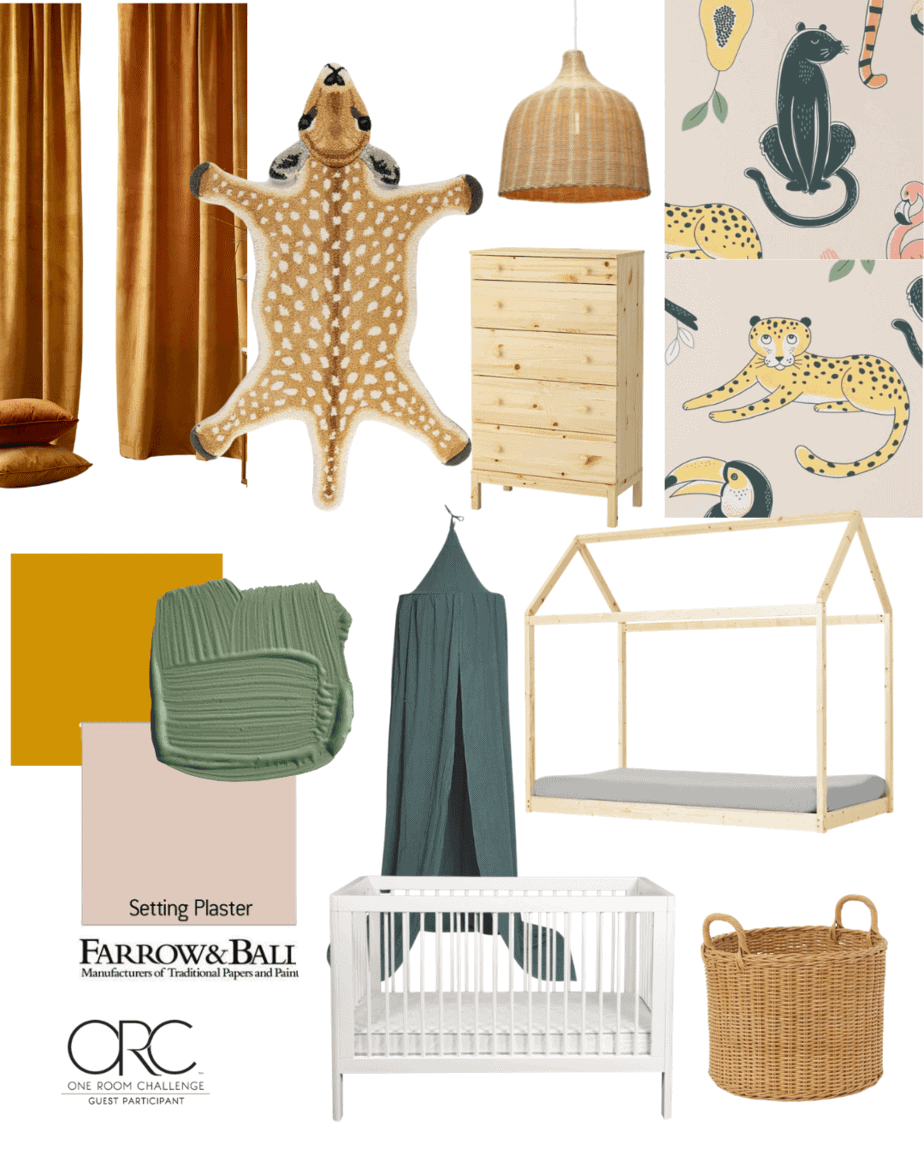 Introducing the Kids Jungle-Themed Bedroom + Mood Board