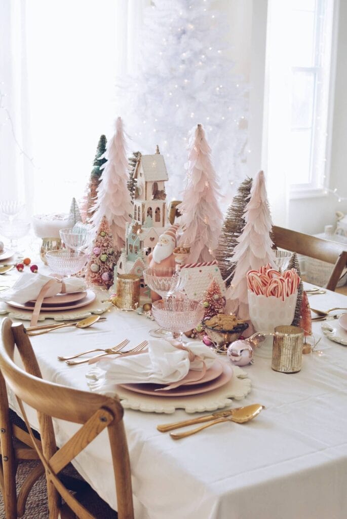 Pink Christmas Table