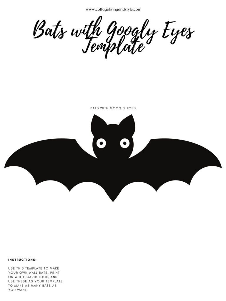 Bats with googly eyes template