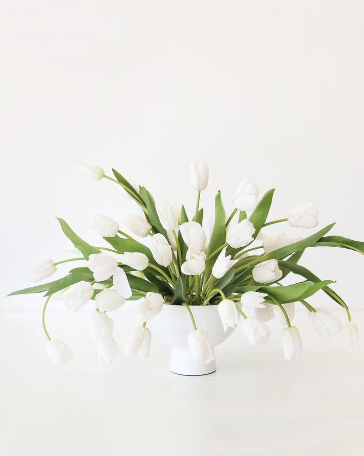 White Real Touch Tulips