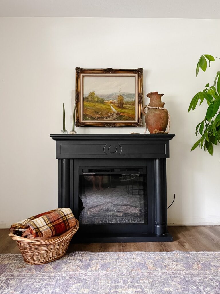 how to paint a black fireplace