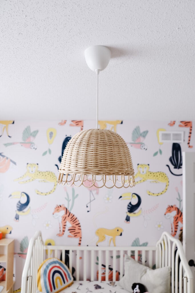 DIY Basket Light - The Kids Shared Room Reveal