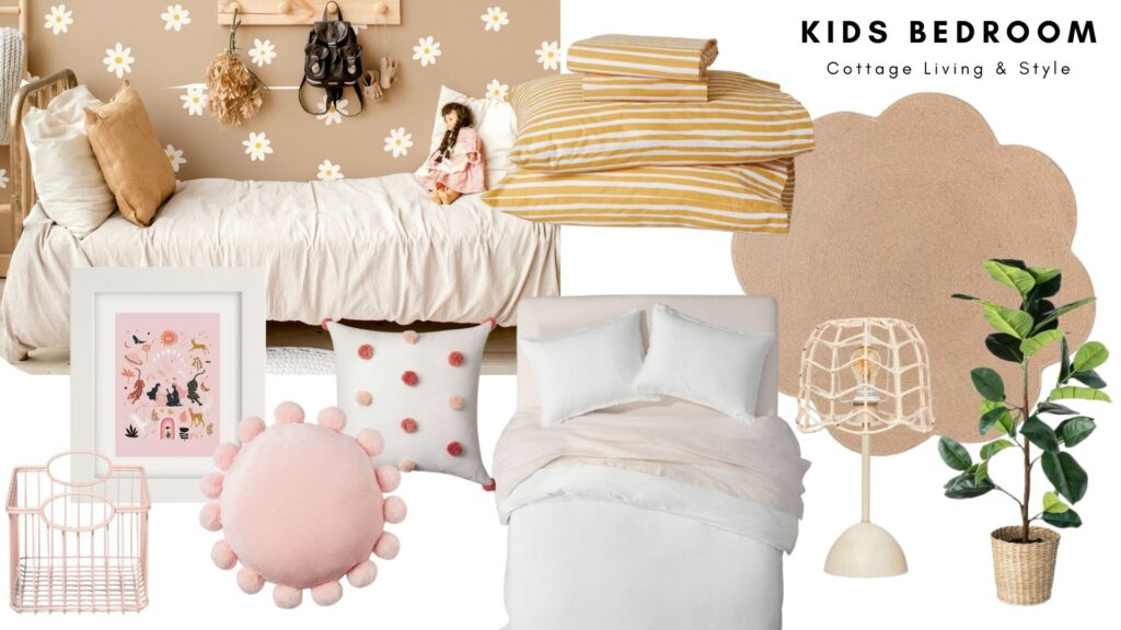 Kids Bedroom Makeover in a Rental - mood board