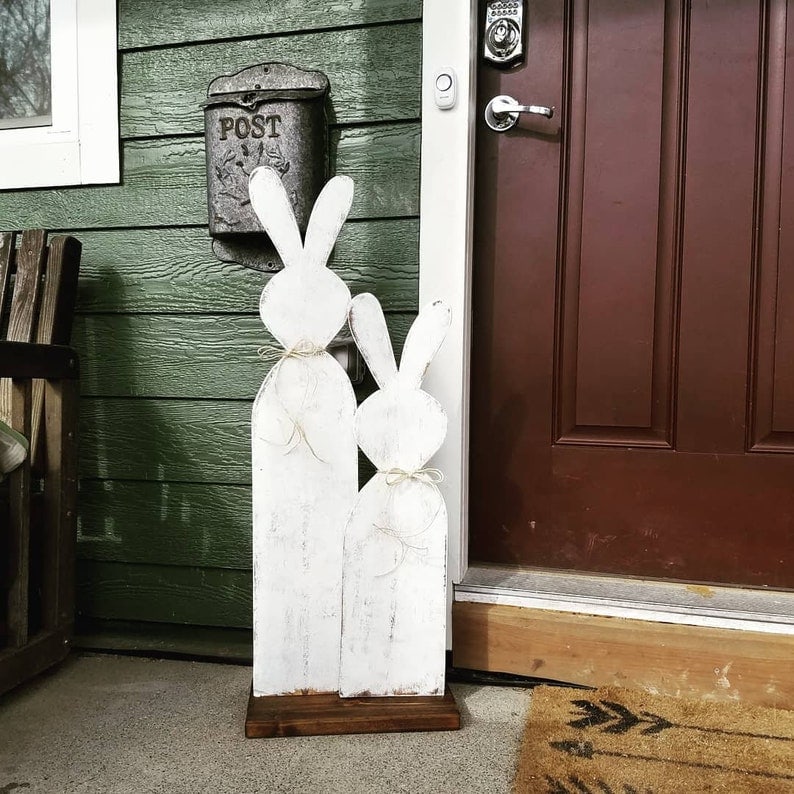 Wooden Bunnies - Easter Door Decorations