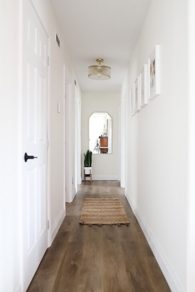 arched mirror in hallway