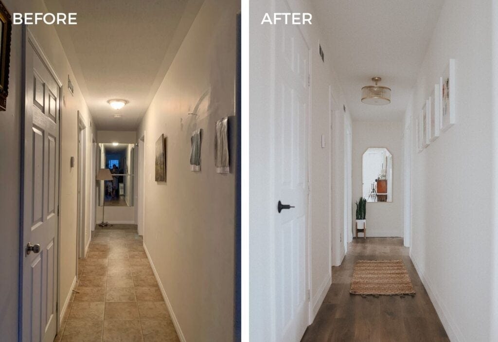 Narrow Hallway Large Opening To Living Room