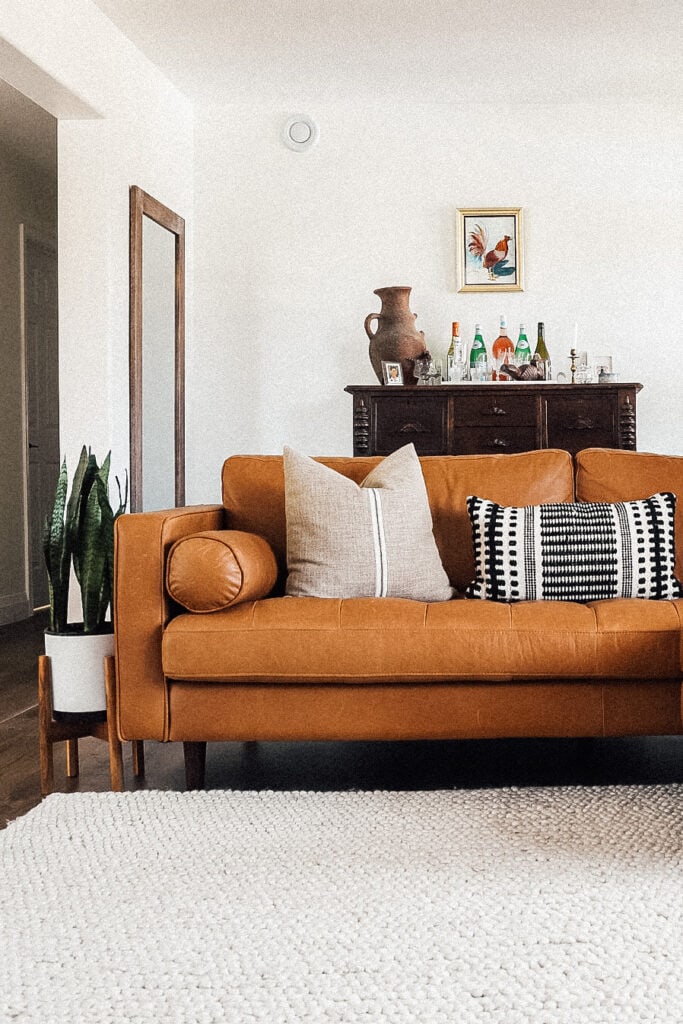 sven charme tan sofa from article