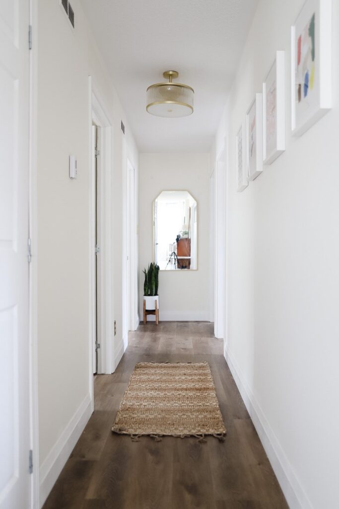 brighten a dark narrow hallway