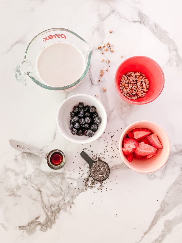 ingredients for Chia Seed Pudding