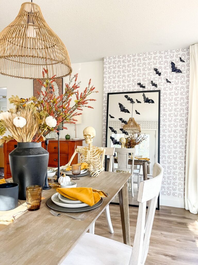 How we styled our Halloween Dining Room Decor Last Minute