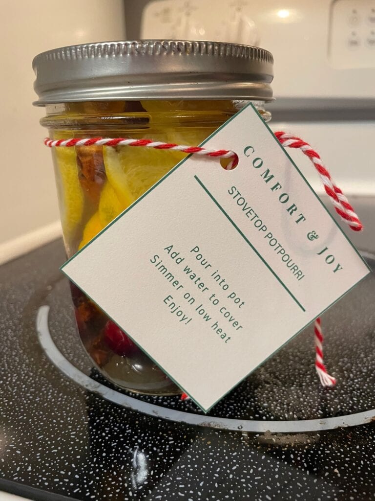 Christmas simmer pot neighbor gift (with free printable tags) - The Many  Little Joys