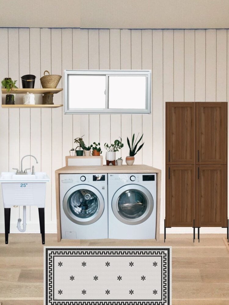 Phase 1 Plans - Unfinished Basement Laundry Room - Cottage Living and Style